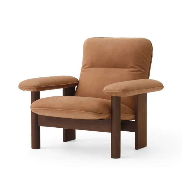 Audo Copenhagen Brasilia fauteuil Dark oak-Dunes camel leather 21004