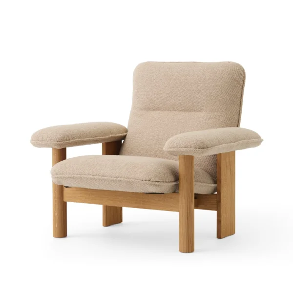 Audo Copenhagen Brasilia fauteuil Oiled oak-Bouclé 02 beige