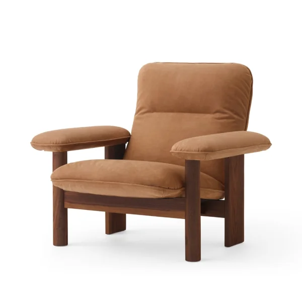 Audo Copenhagen Brasilia fauteuil Walnut-Dunes camel leather 21004