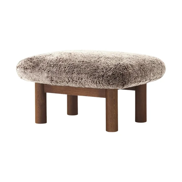 Audo Copenhagen Brasilia voetenbankje Dark oak-Sahara sheepskin curly