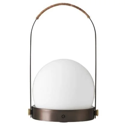 Audo Copenhagen Carrie tafellamp LED oplaadbaar leer Bronzed Brass