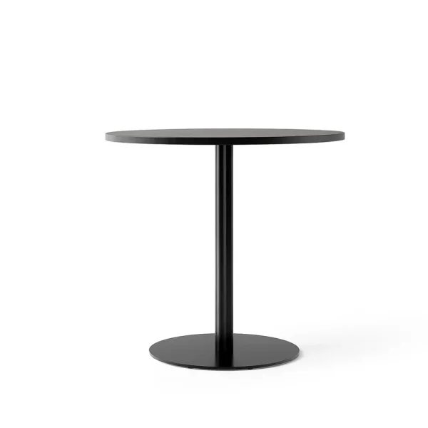 Audo Copenhagen Harbour Column eettafel Oak black-zwart onderstel, Ø80 cm