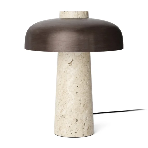 Audo Copenhagen Reverse tafellamp 30 cm Travertijn-verbronsd messing