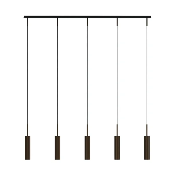 Audo Copenhagen Tubulaire rail hanglamp 5 Anodized bronzed