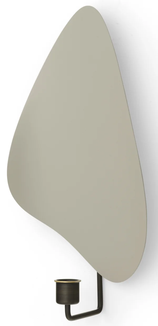 Audo Flambeau Wandkandelaar - H 34 cm - gebronsd messing/grijs