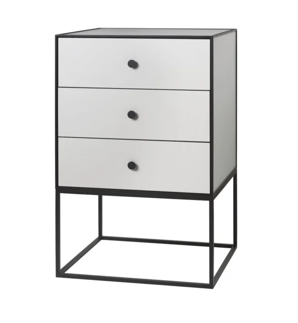 Audo Frame Sideboard - lichtgrijs - met drie lades - 49 x 42 cm