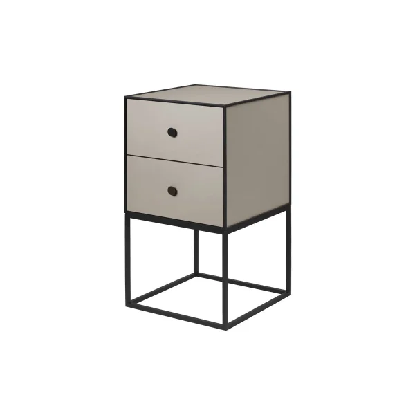 Audo Frame Sideboard - zand greige - met twee lades - 35 x 35 cm