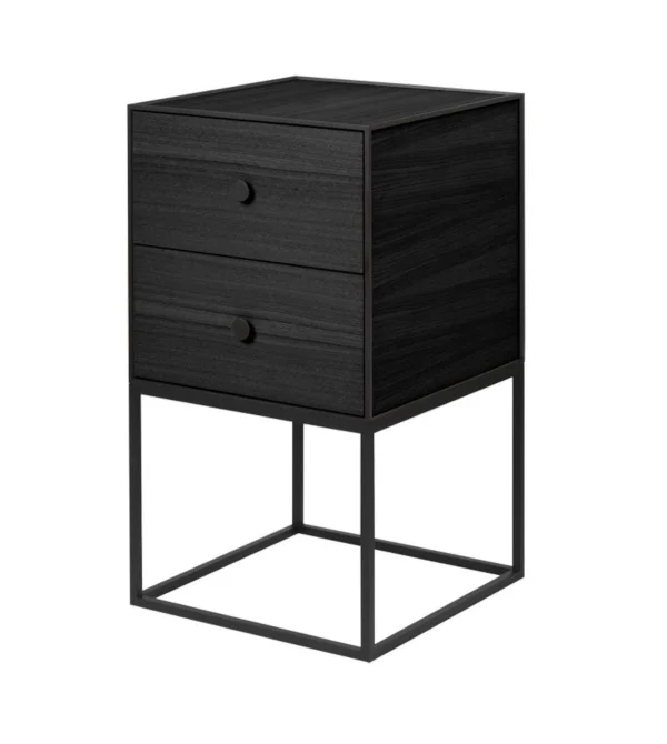 Audo Frame Sideboard - zwart essen - met twee lades - 35 x 35 cm