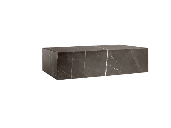 Audo Plinth Tafel - bruingrijs marmer - low