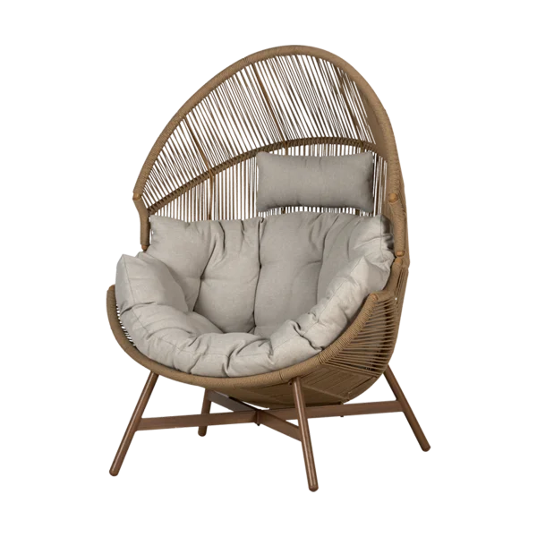Ayla rattan tuin loungestoel beige