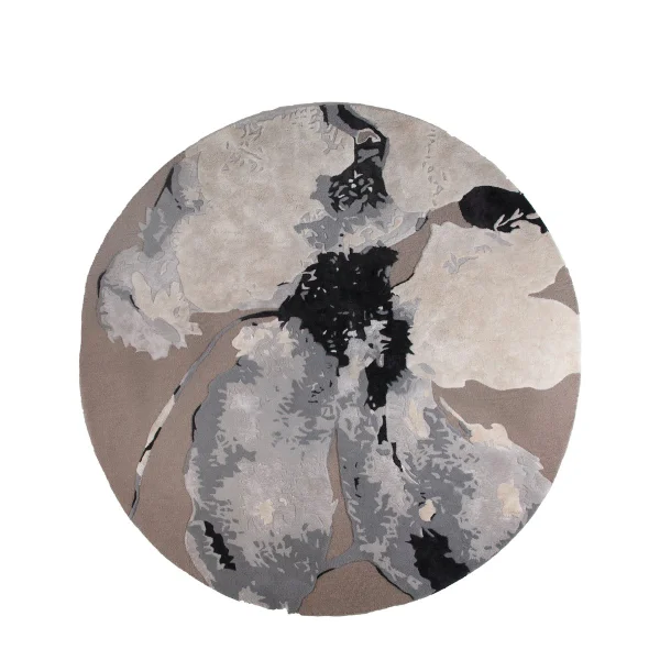 AYTM Floreo vloerkleed Ø200 cm Wit-grijs