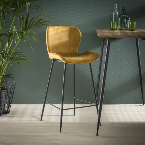 Barstoel Gael Velvet - Goud (zithoogte 67cm)