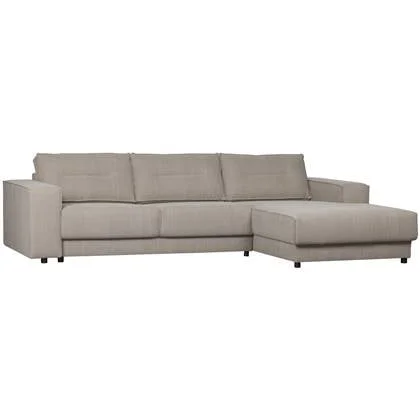 Basiclabel Randy Chaise Longue Rechts - Katoen - Zand - 81x295x95|177