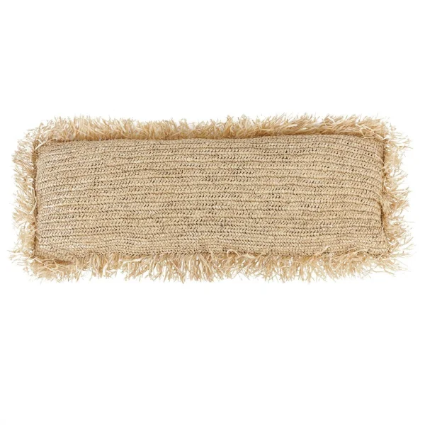 Bazar Bizar Raffia Kussen - Naturel - 35x100