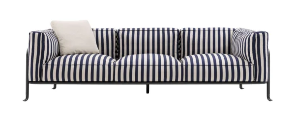 B&B Italia Borea Outdoor 3-zitsbank - Large Stripe Blue