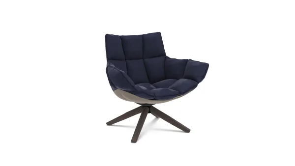 B&B Italia Husk Fauteuil klein - eiken grijs - Asolo Bluette