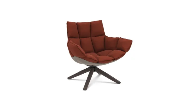 B&B Italia Husk Fauteuil klein - eiken grijs - Asolo Orange