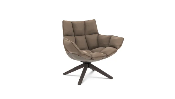 B&B Italia Husk Fauteuil klein - eiken grijs - Bellano Beige