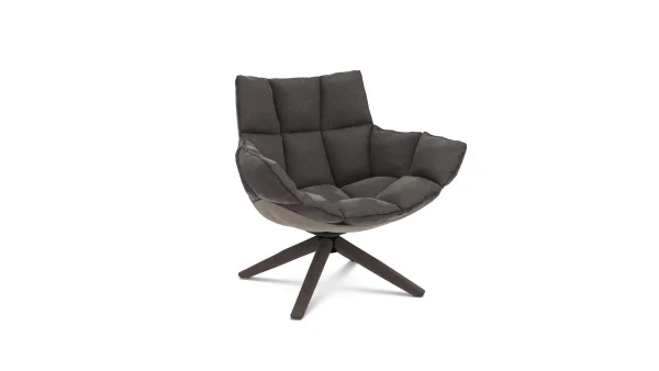 B&B Italia Husk Fauteuil klein - eiken grijs - Edit Anthracite