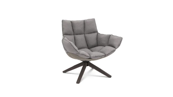 B&B Italia Husk Fauteuil klein - eiken grijs - Edit Pearl Grey