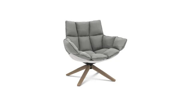 B&B Italia Husk Fauteuil klein - eiken licht geborsteld - Asolo Grey