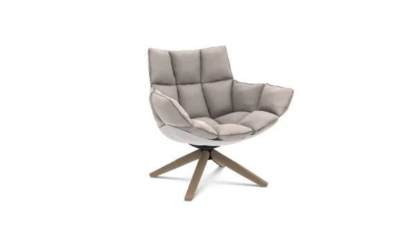 B&B Italia Husk Fauteuil klein - eiken licht geborsteld - Bellano Sand