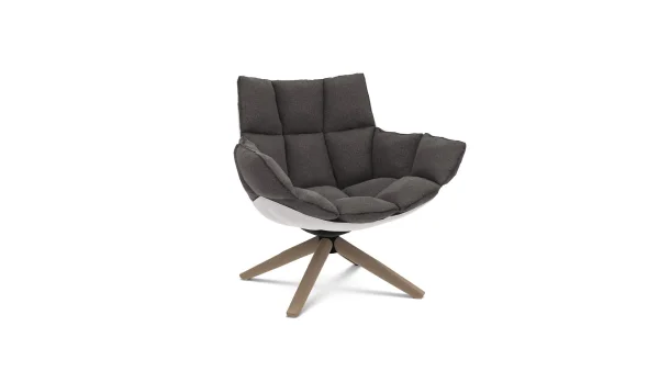 B&B Italia Husk Fauteuil klein - eiken licht geborsteld - Edit Anthracite