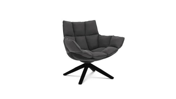 B&B Italia Husk Fauteuil klein - zwart gelakt - Asolo antraciet