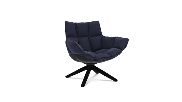 B&B Italia Husk Fauteuil klein - zwart gelakt - Asolo Bluette