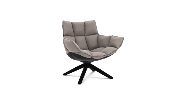 B&B Italia Husk Fauteuil klein - zwart gelakt - Asolo Ecru