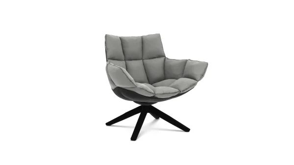 B&B Italia Husk Fauteuil klein - zwart gelakt - Asolo Grey