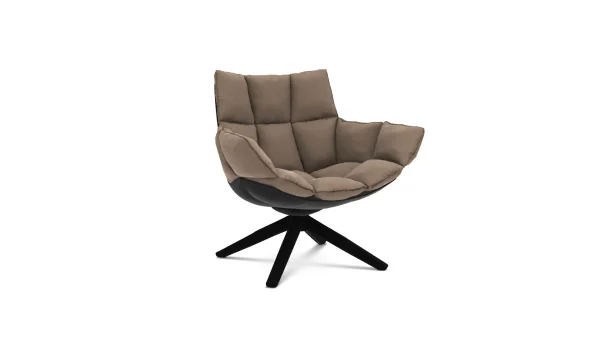 B&B Italia Husk Fauteuil klein - zwart gelakt - Bellano Beige