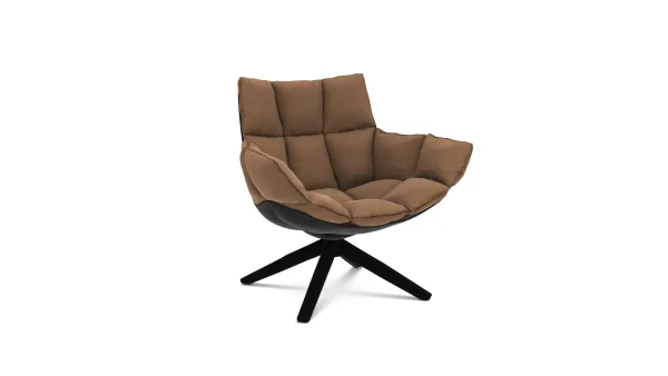 B&B Italia Husk Fauteuil klein - zwart gelakt - Bellano Havana