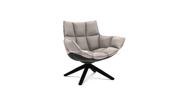 B&B Italia Husk Fauteuil klein - zwart gelakt - Bellano Sand