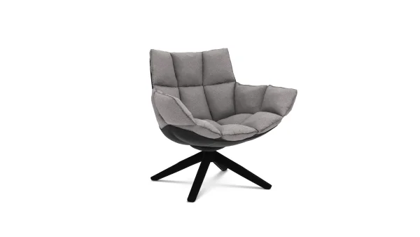 B&B Italia Husk Fauteuil klein - zwart gelakt - Edit Pearl Grey