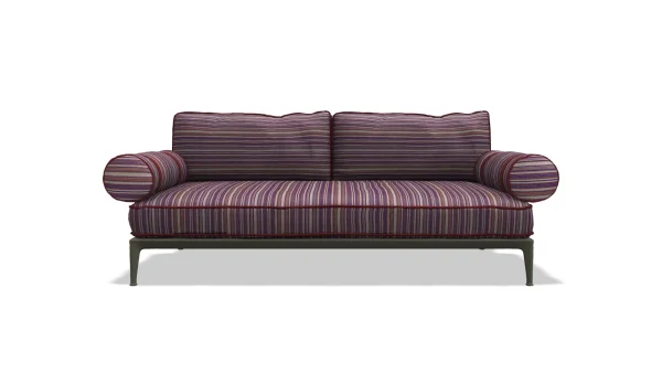 B&B Italia Ribes 2-zitsbank Armrollen - Elisir 315 Stretta Mattone - Salvia