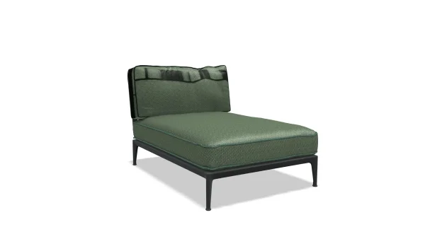 B&B Italia Ribes Chaise Longue 141 cm - antraciet - Ermitage 400 Verde