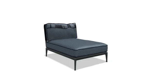 B&B Italia Ribes Chaise Longue 141 cm - antraciet - rmitage 840 blauw