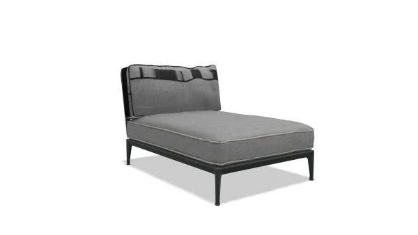 B&B Italia Ribes Chaise Longue 141 cm - antraciet - Scirocco 253 Grigio Perla