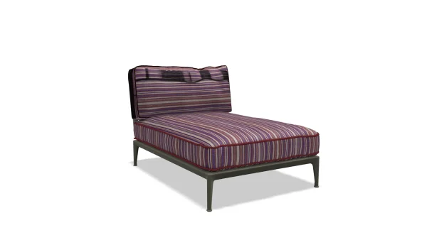 B&B Italia Ribes Chaise Longue 141 cm - Salvia - Elisir 315 Stretta Mattone