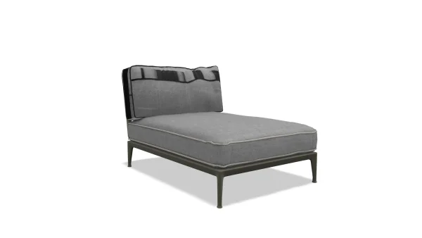 B&B Italia Ribes Chaise Longue 141 cm - Salvia - Scirocco 253 Grigio Perla