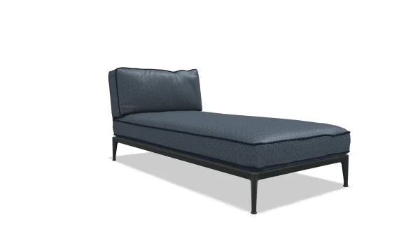 B&B Italia Ribes Chaise Longue 201 cm - antraciet - rmitage 840 blauw