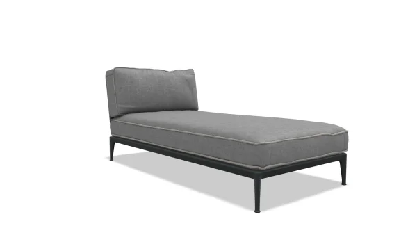 B&B Italia Ribes Chaise Longue 201 cm - antraciet - Scirocco 253 Grigio Perla