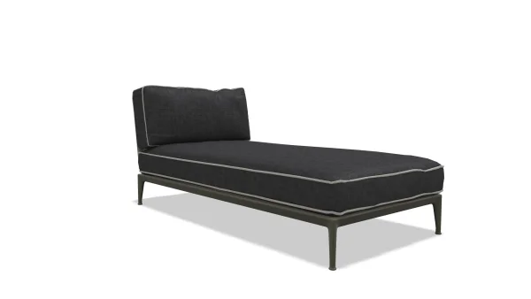 B&B Italia Ribes Chaise Longue 201 cm - Salvia - Scirocco 153 Anthracite