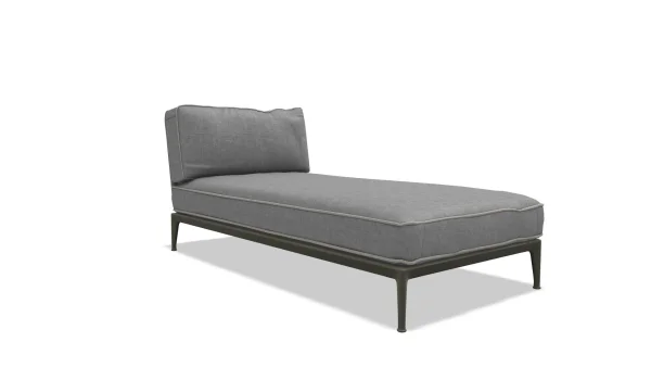 B&B Italia Ribes Chaise Longue 201 cm - Salvia - Scirocco 253 Grigio Perla