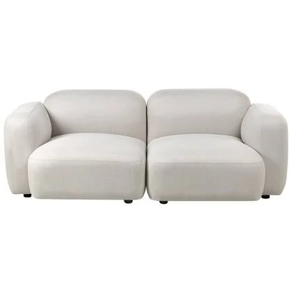 Beliani - AFOSS - Driezitsbank - Lichtbeige - Polyester