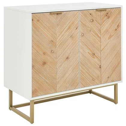 Beliani - ALASKA - Dressoir - Lichtbruin|Wit - Hout