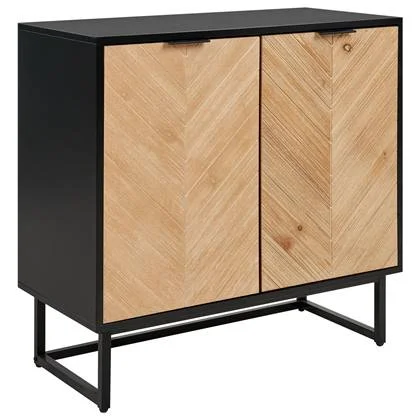 Beliani - ALASKA - Dressoir - Lichtbruin|Zwart - Hout