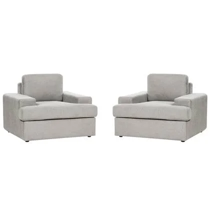 Beliani - ALLA - Fauteuil set van 2 - Lichtgrijs - Polyester