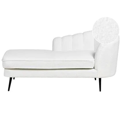 Beliani-ALLIER-Chaise longue-Gebroken wit-Rechterzijde-Bouclé